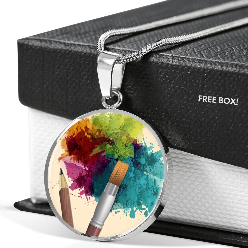 Artist's paint brush necklace - Artist gift