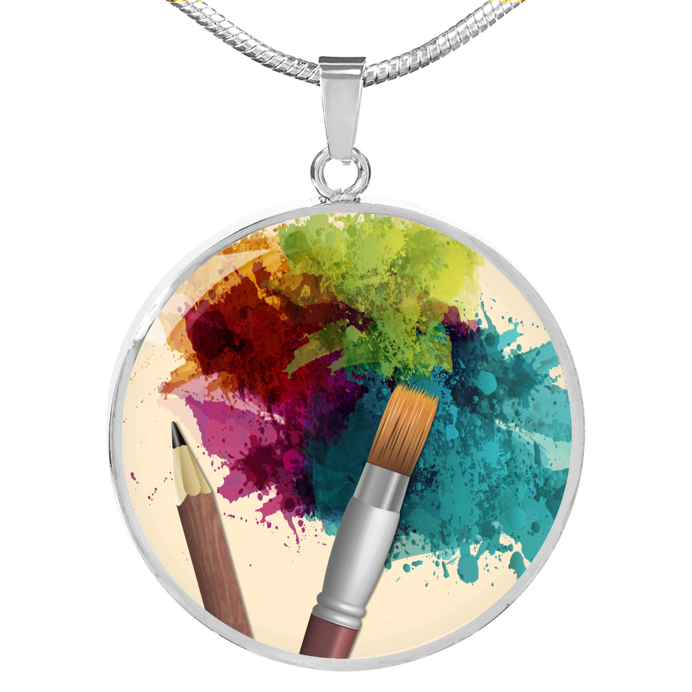Artist's paint brush necklace - Artist gift