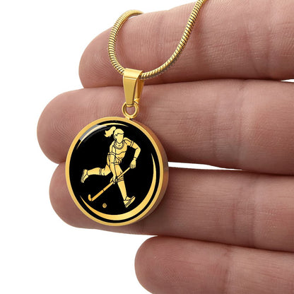Woman Field Hockey Necklace