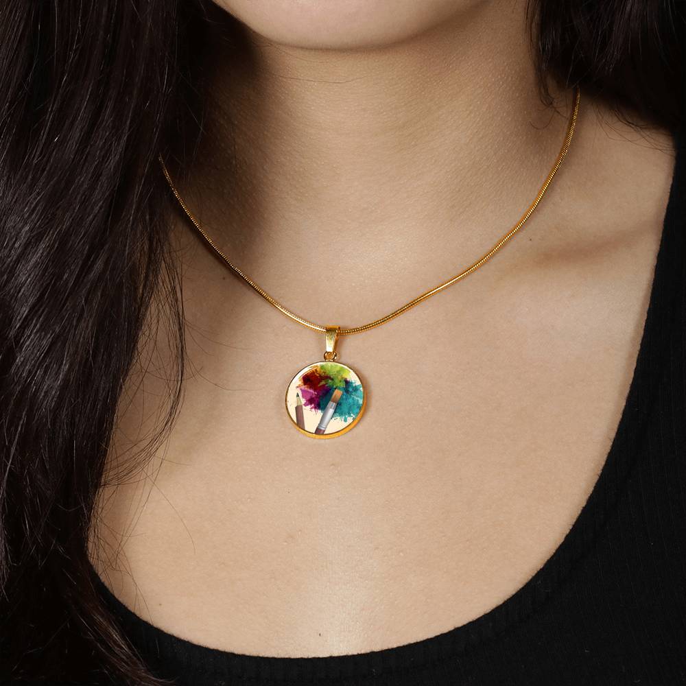 Artist's paint brush necklace - Artist gift