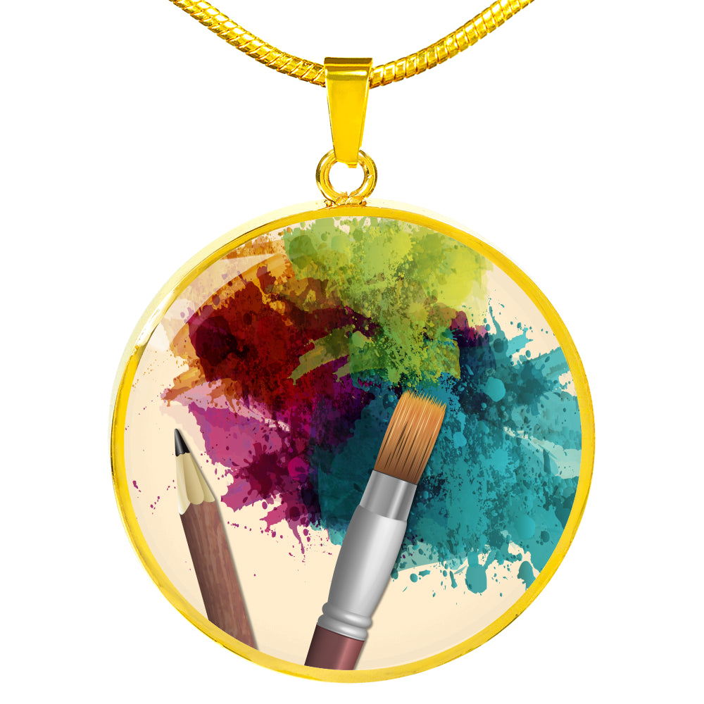 Artist's paint brush necklace - Artist gift