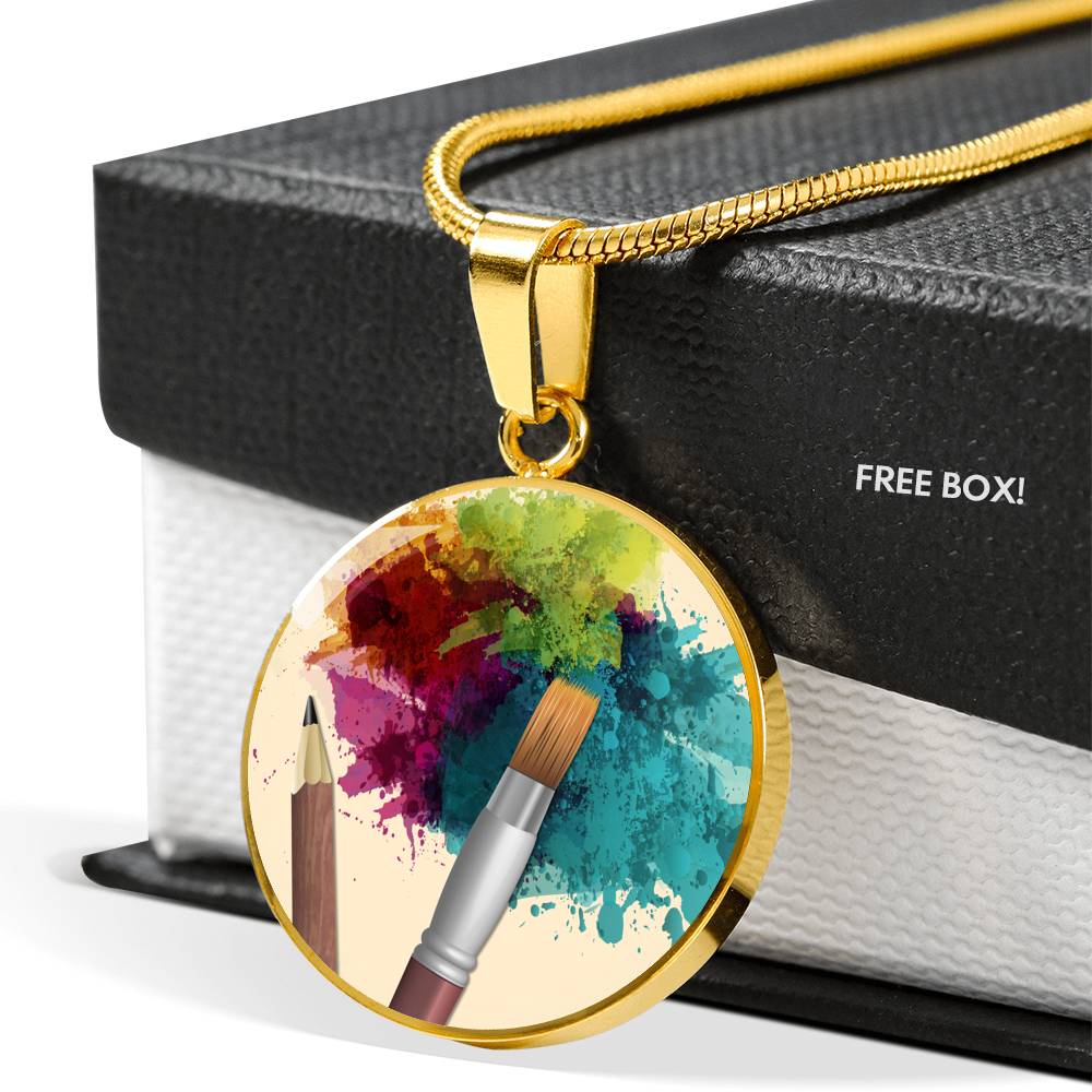 Artist's paint brush necklace - Artist gift