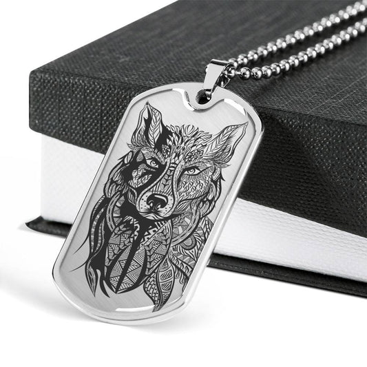 Grey Wolf Necklace - Wolf Pendant