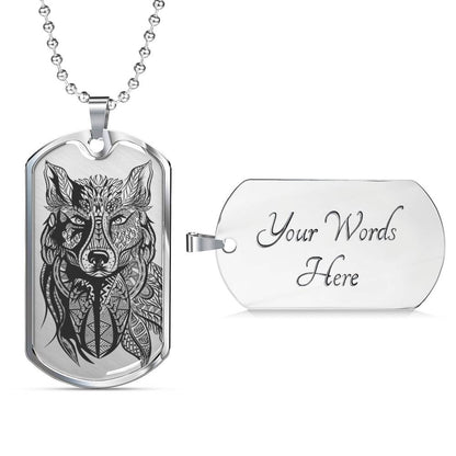 Grey Wolf Necklace - Wolf Pendant