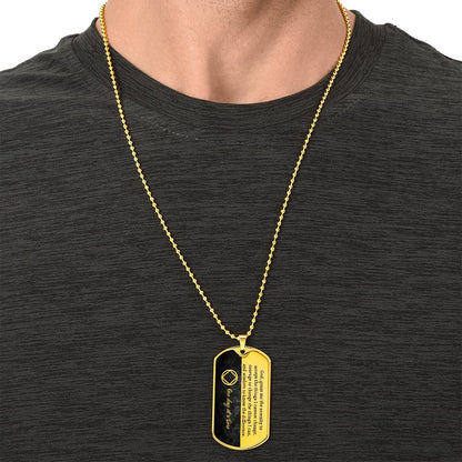 Sobriety gift for him - NA serenity prayer necklace