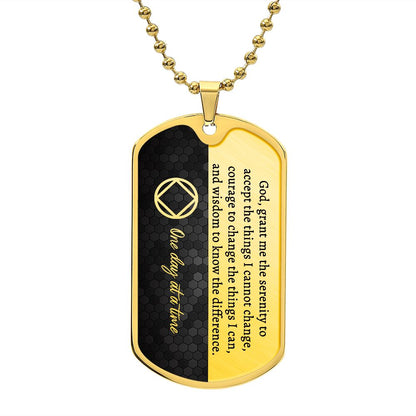 Sobriety gift for him - NA serenity prayer necklace