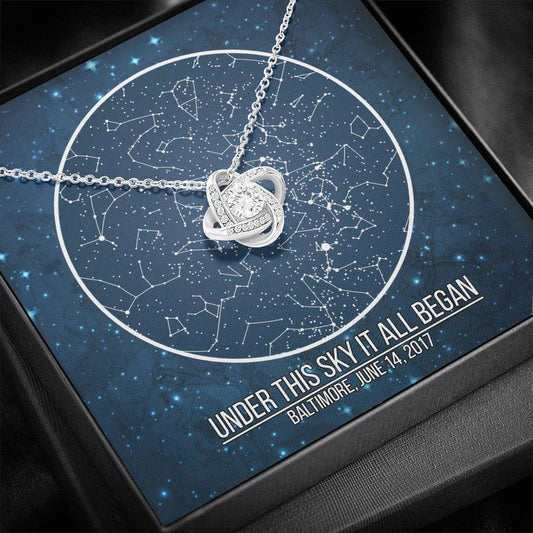 Anniversary Gift For Her - Star Map Necklace