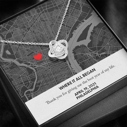 Anniversary Gift For Her - City Map Necklace